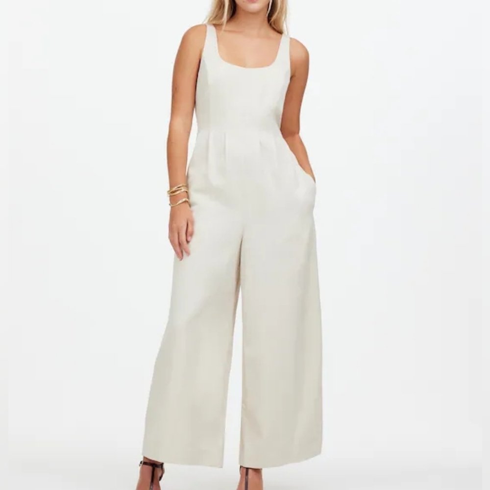 Madewell Wide-Leg Tank Jumpsuit in Drapey Twill